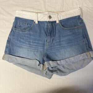 Pacsun Women's Mom Jean Shorts Size 25 White Top Denim